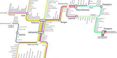 Карта Ренфе воза мапи Мадрида