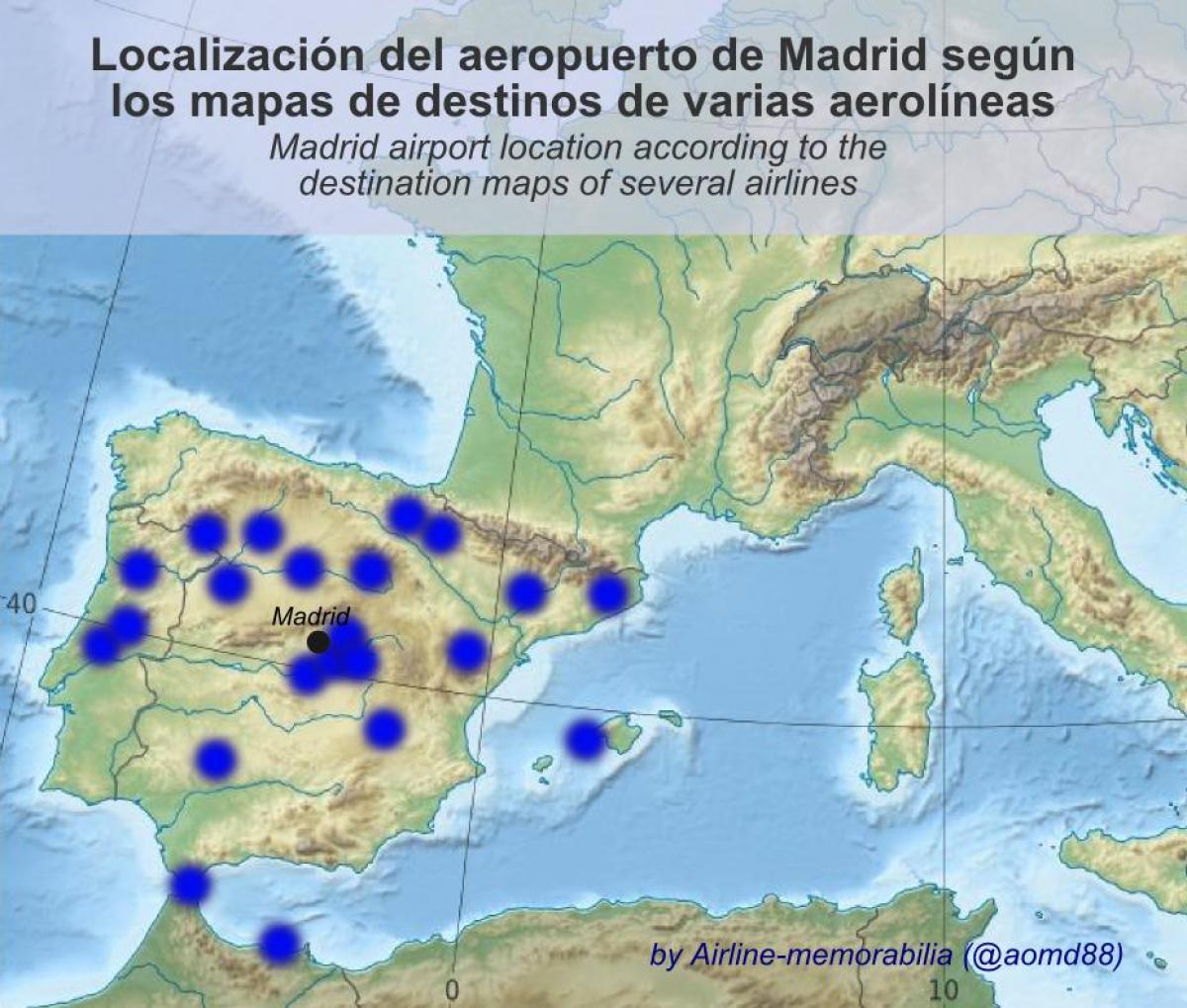 мапа аеродрома Мадрида 
