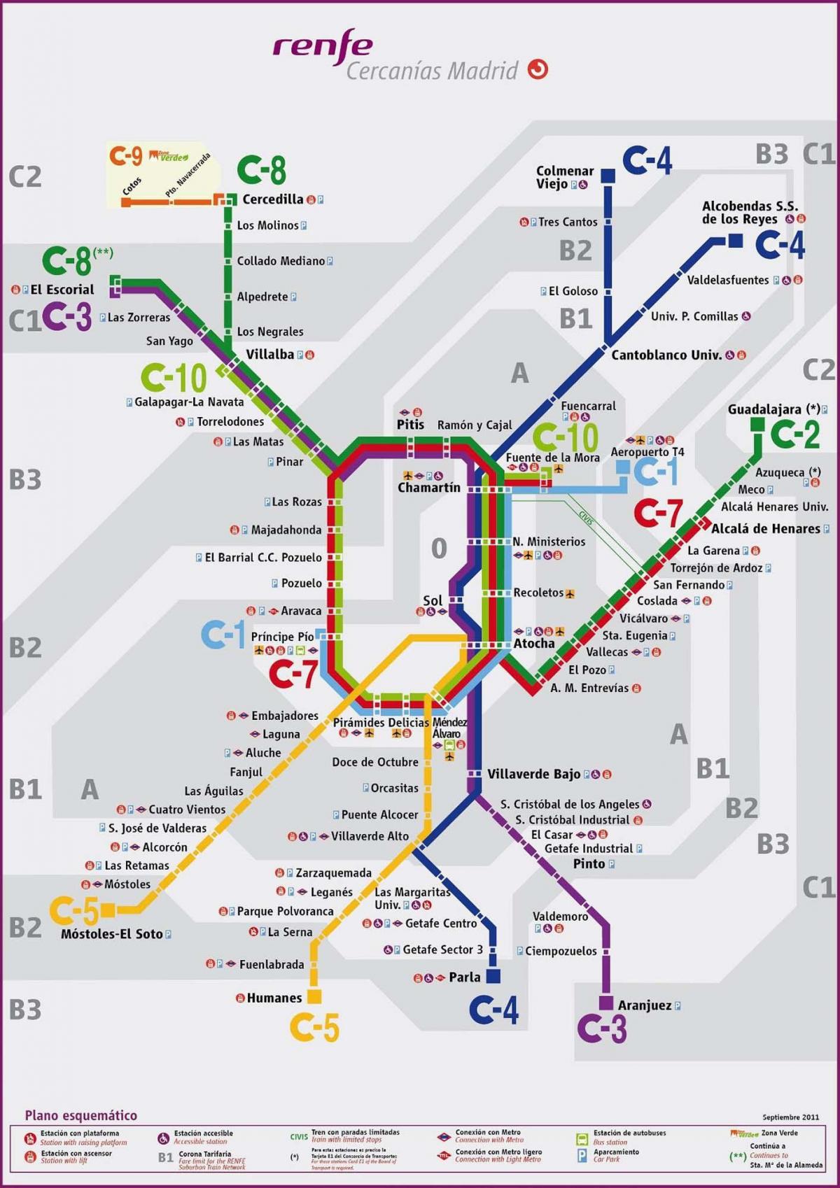 Мадрид железнички мапи