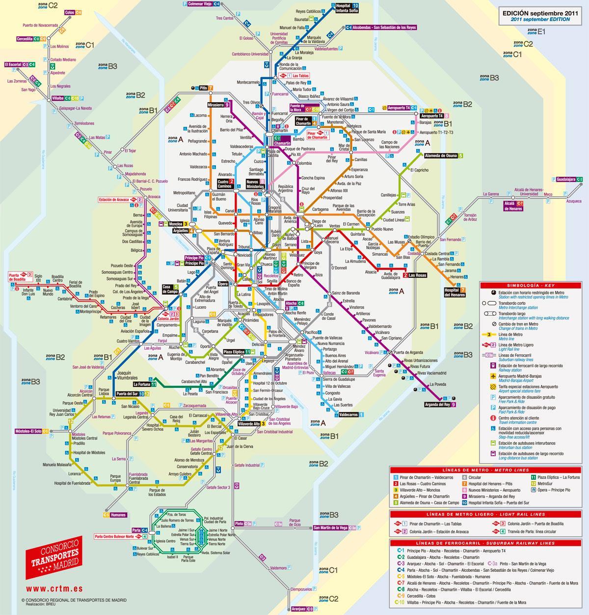 карта Мадрида трамвајем
