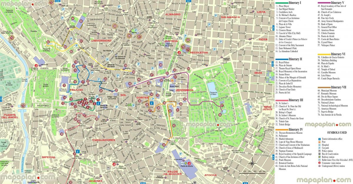 карта Мадрида карта форума