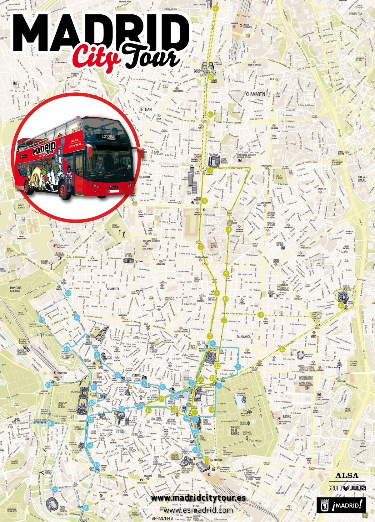 Мадрид преглед аутобус мапи