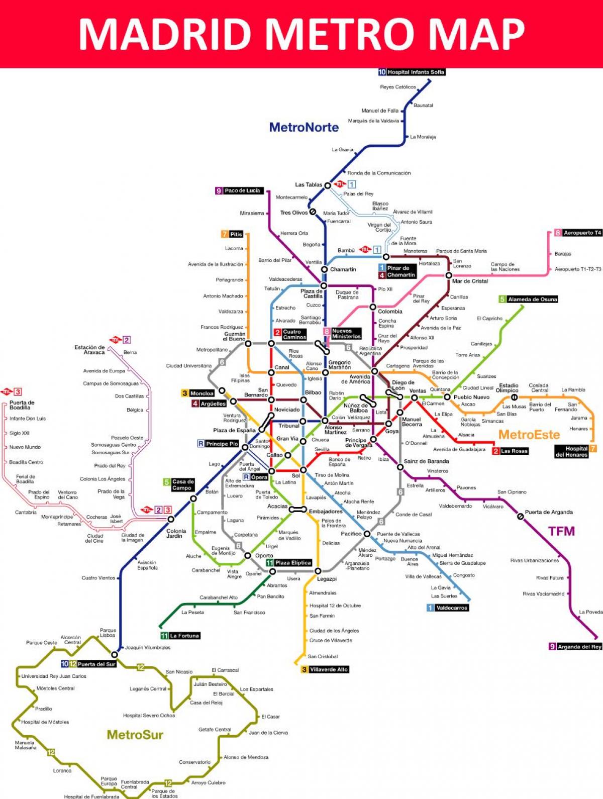метро карта Мадрида
