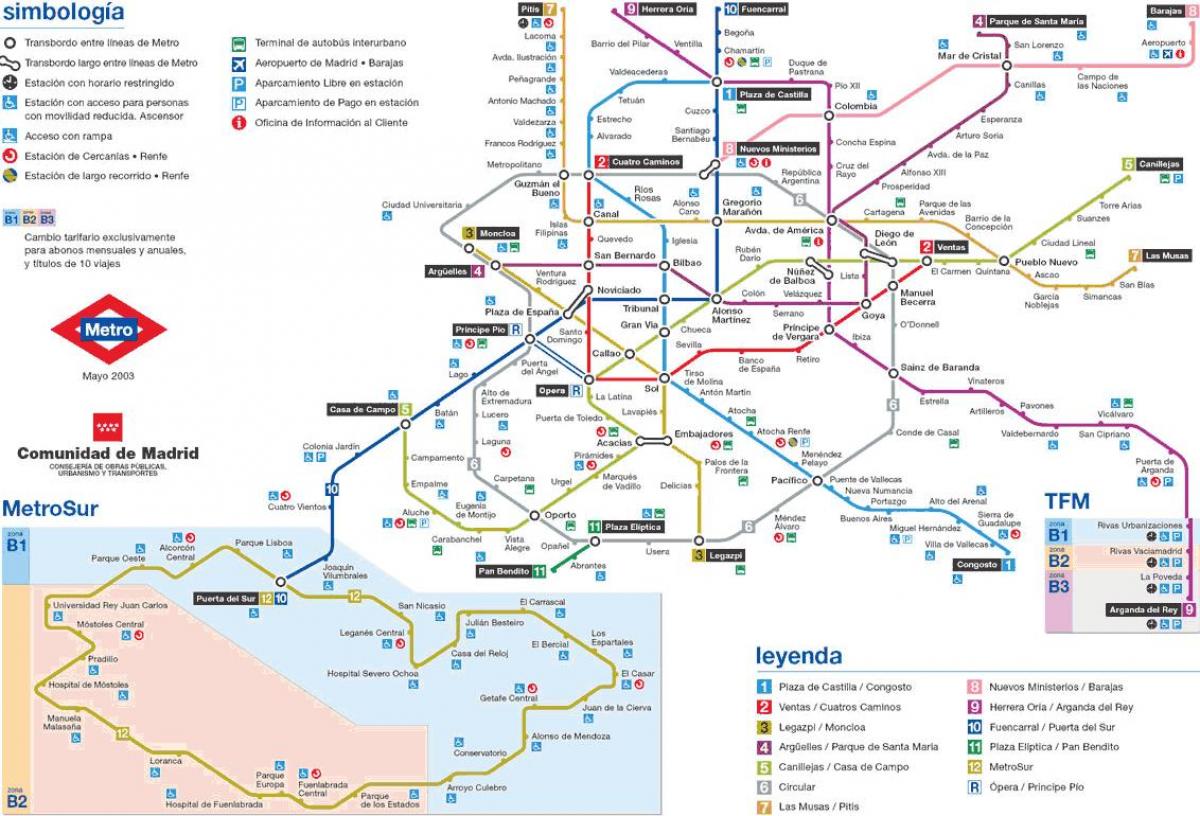 Мадрид метро карта