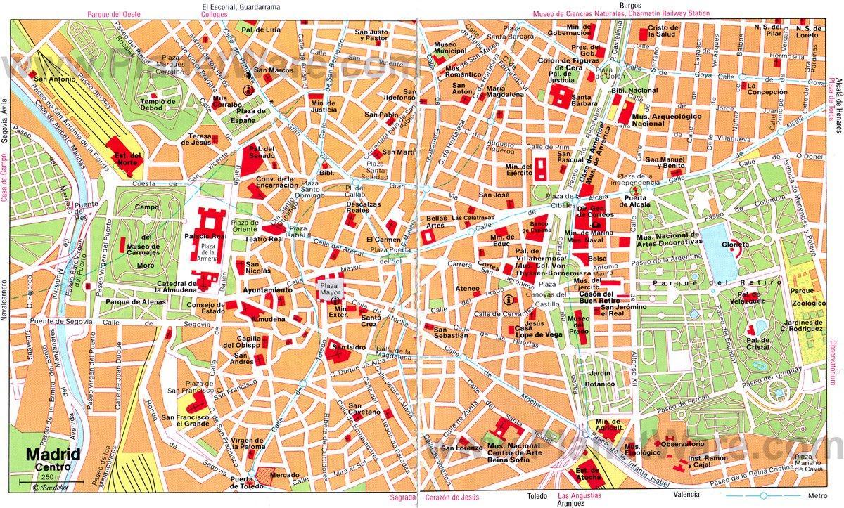 карта Бургундији улица Мадрид, Шпанија