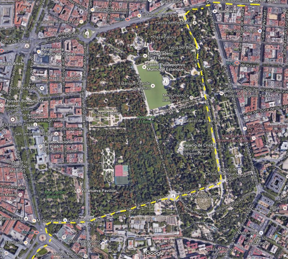 парк Ретиро Мадрид мапи