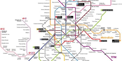 Метро Мадрид Шпанија карта